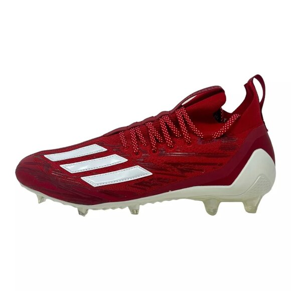 Adidas Adizero Primeknit Football Cleats Red/White Men's Size 12.5 (HP8745) NEW! - Picture 2 of 7